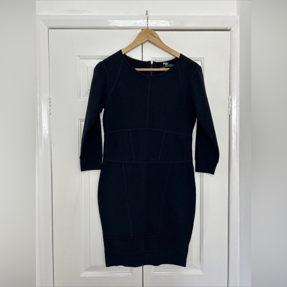 All Saints Dresses & Skirts - All Saints Elena knitted Dress UK 14 Jumper Bodycon Black Stretch Knit Party